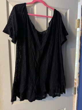 torrid Black off shoulder swim cover up